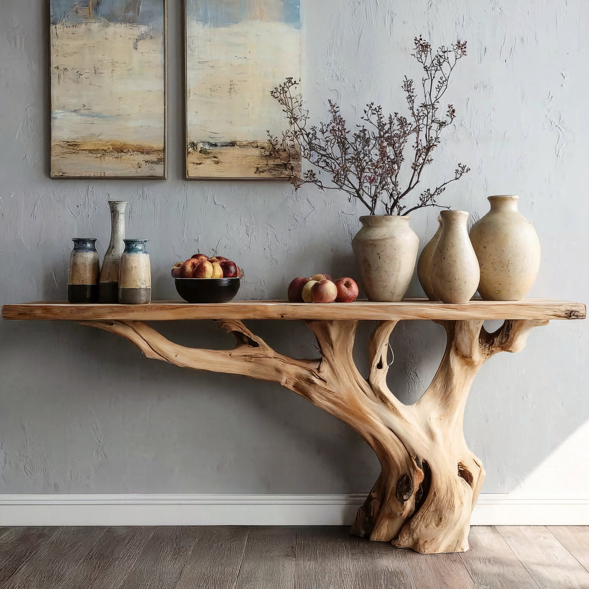 Handmade Wooden Entry Way Table – Rustic Console & Modern Side Wall Table