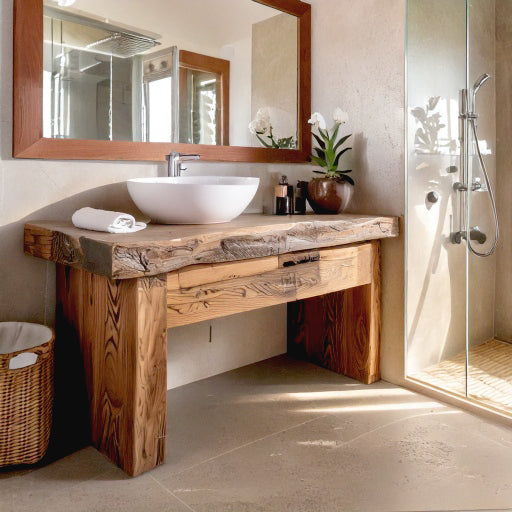 Handcrafted Reclaimed Oak Bathroom Vanity – Single or Double Sink Rustic Farmhouse Cabinet
