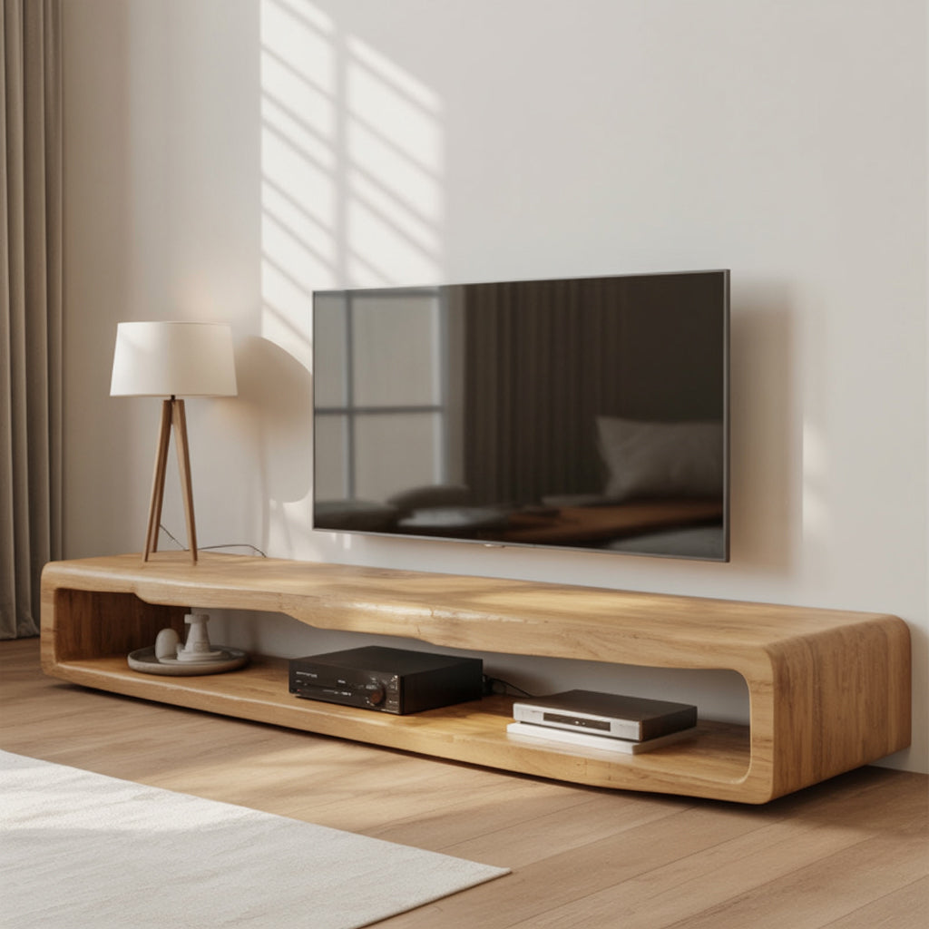 Rustic Solid Wood TV Console – Handmade Farmhouse TV Stand, Unique Home Decor