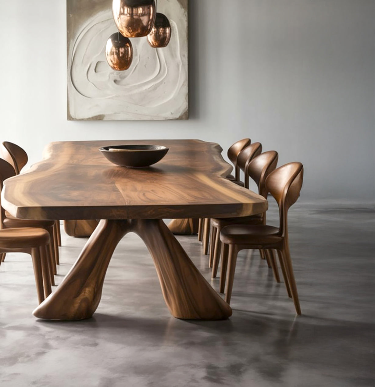 Handcrafted Solid Wood Live Edge Dining Table – Contemporary Organic Modern Furniture