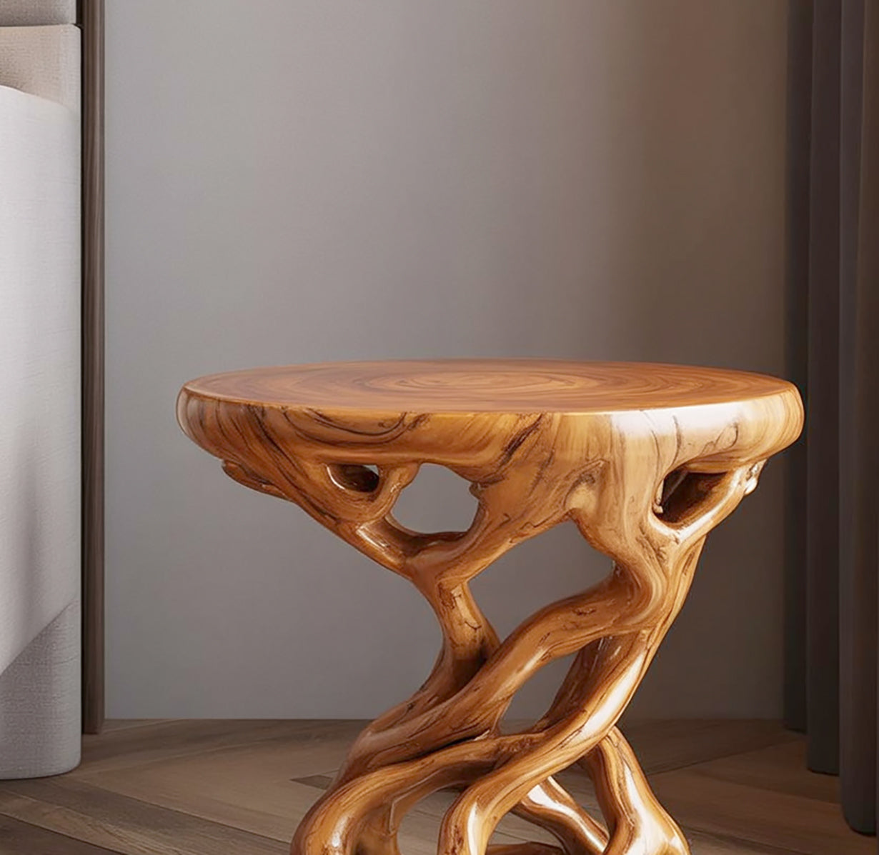 Organic Wood Root End Table – Handcrafted Sculptural Side Table