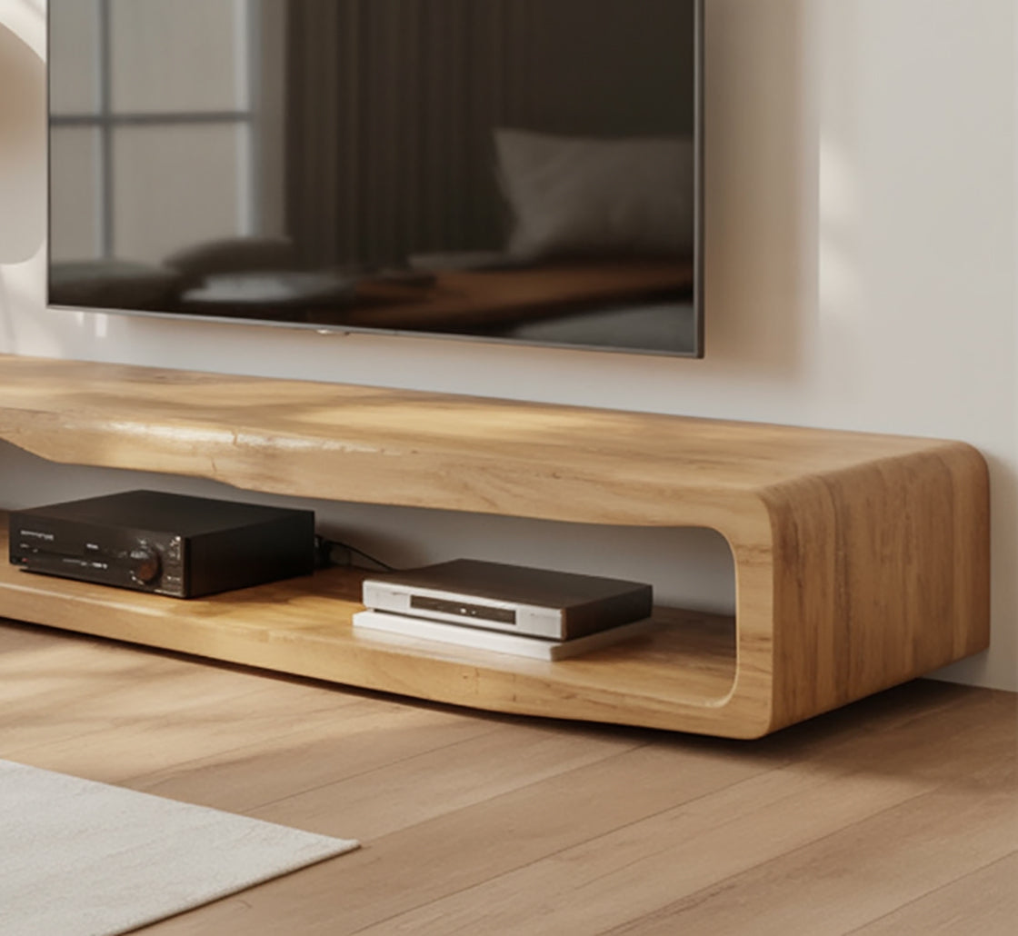 Rustic Solid Wood TV Console – Handmade Farmhouse TV Stand, Unique Home Decor