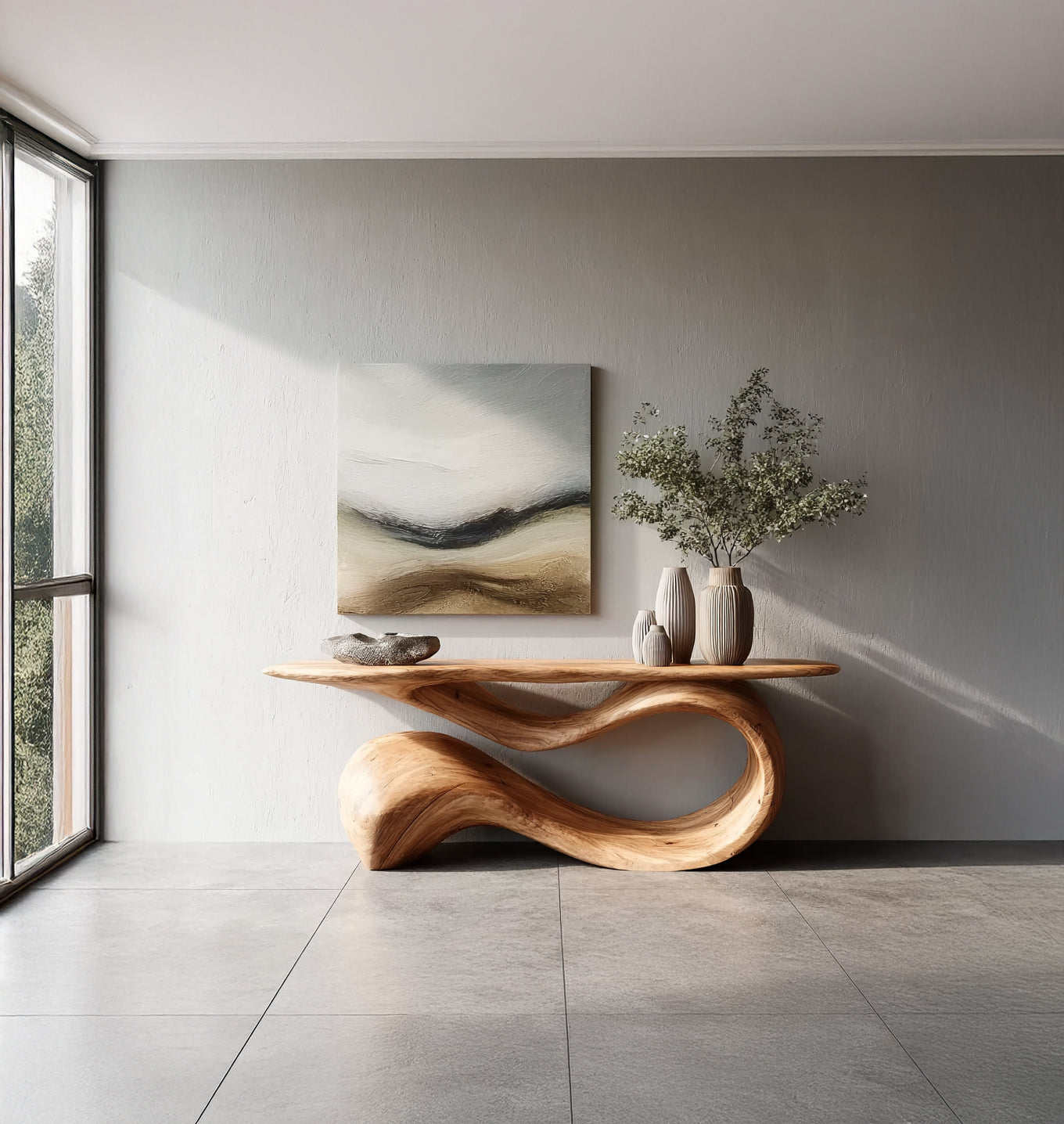 Handmade Solid Wood Console Table – Rustic Farmhouse Live Edge Hallway, Entryway & Sofa Table