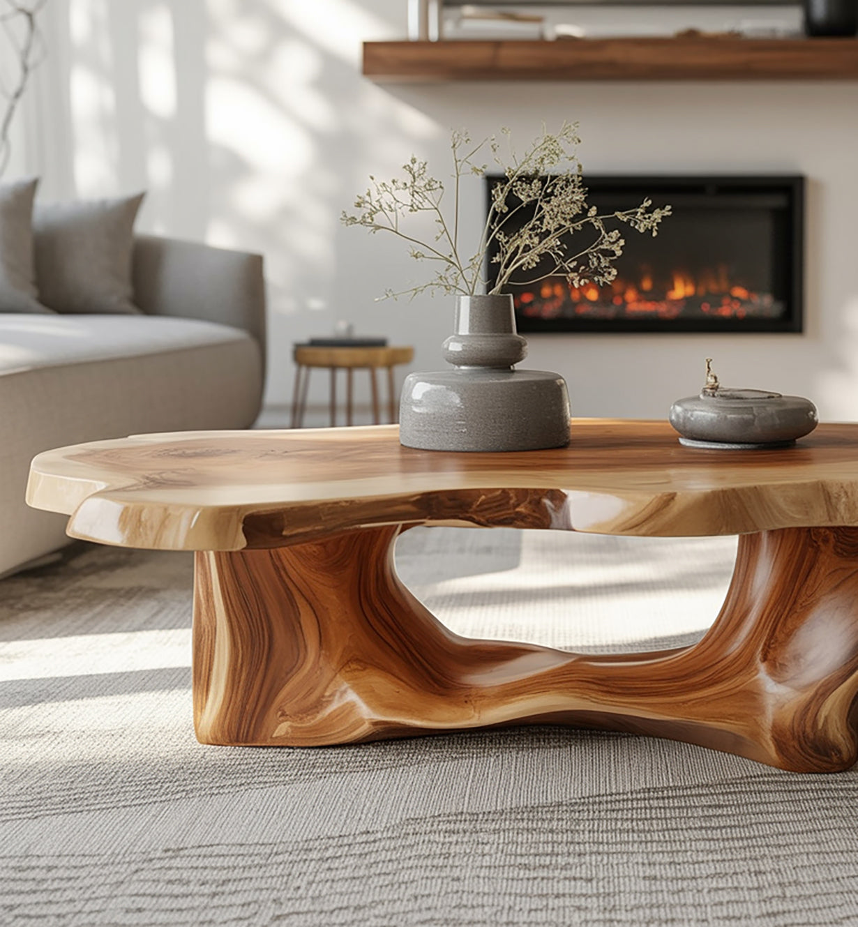 Handmade Driftwood Coffee Table – Reclaimed Wood Living Room Table