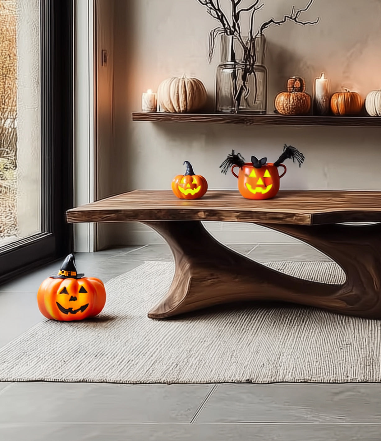 Mid Century Live Edge Coffee Table – Rustic Farmhouse Reclaimed Wood Side Table