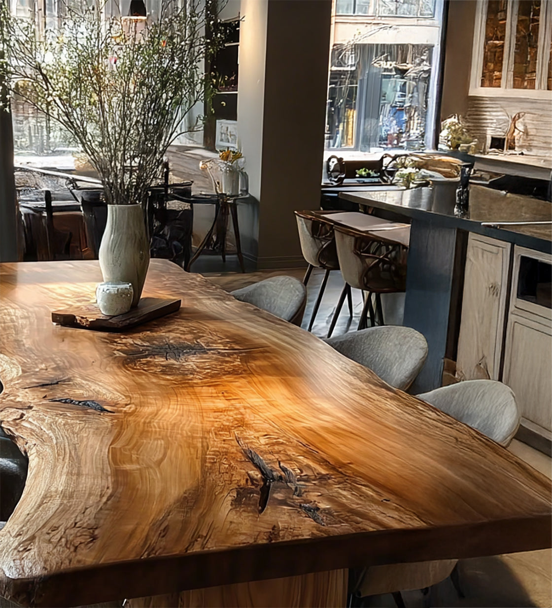 Handmade Live Edge Walnut Dining Table – Custom Solid Wood Farmhouse Furniture
