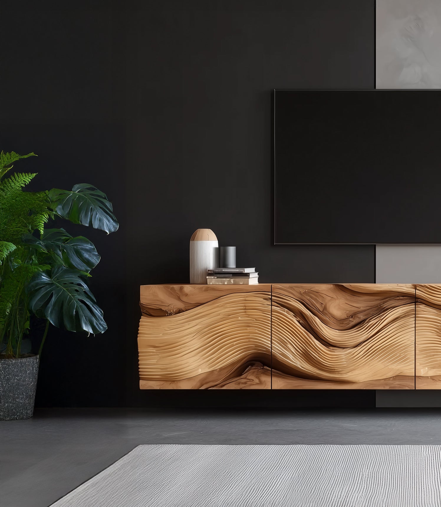 Custom Live Edge TV Stand – Rustic Floating TV Cabinet, Handmade Farmhouse Console, Unique Storage Furniture