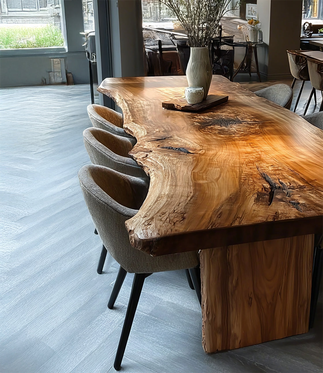 Handmade Live Edge Walnut Dining Table – Custom Solid Wood Farmhouse Furniture