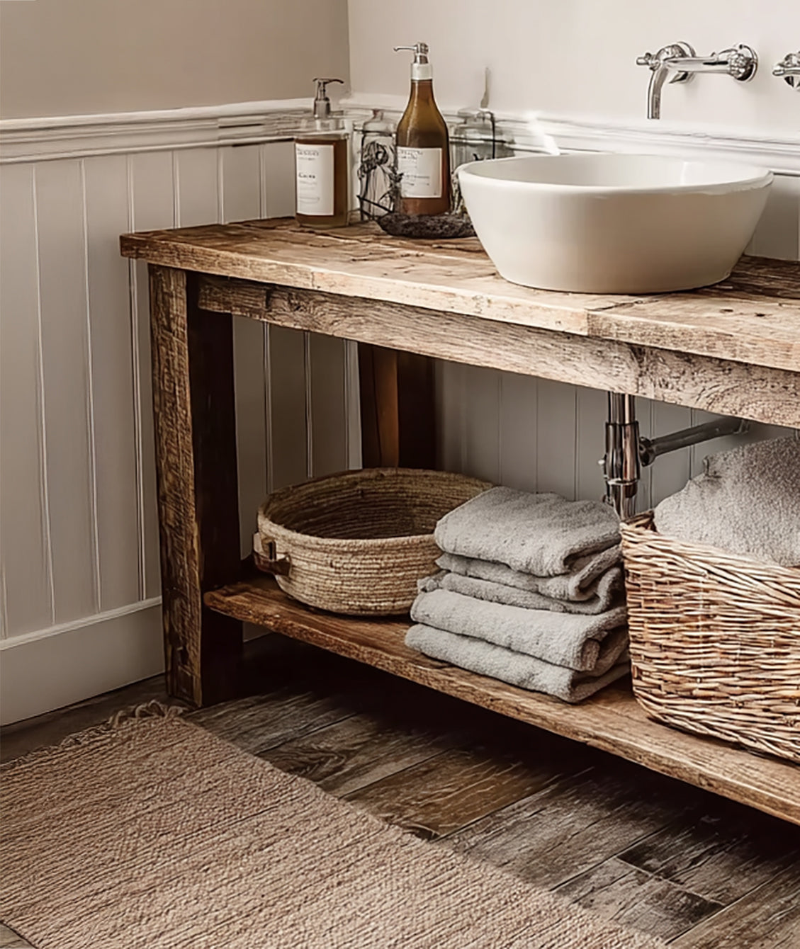 Rustic Wood Console Table – Farmhouse Entryway Furniture, Handmade Gift