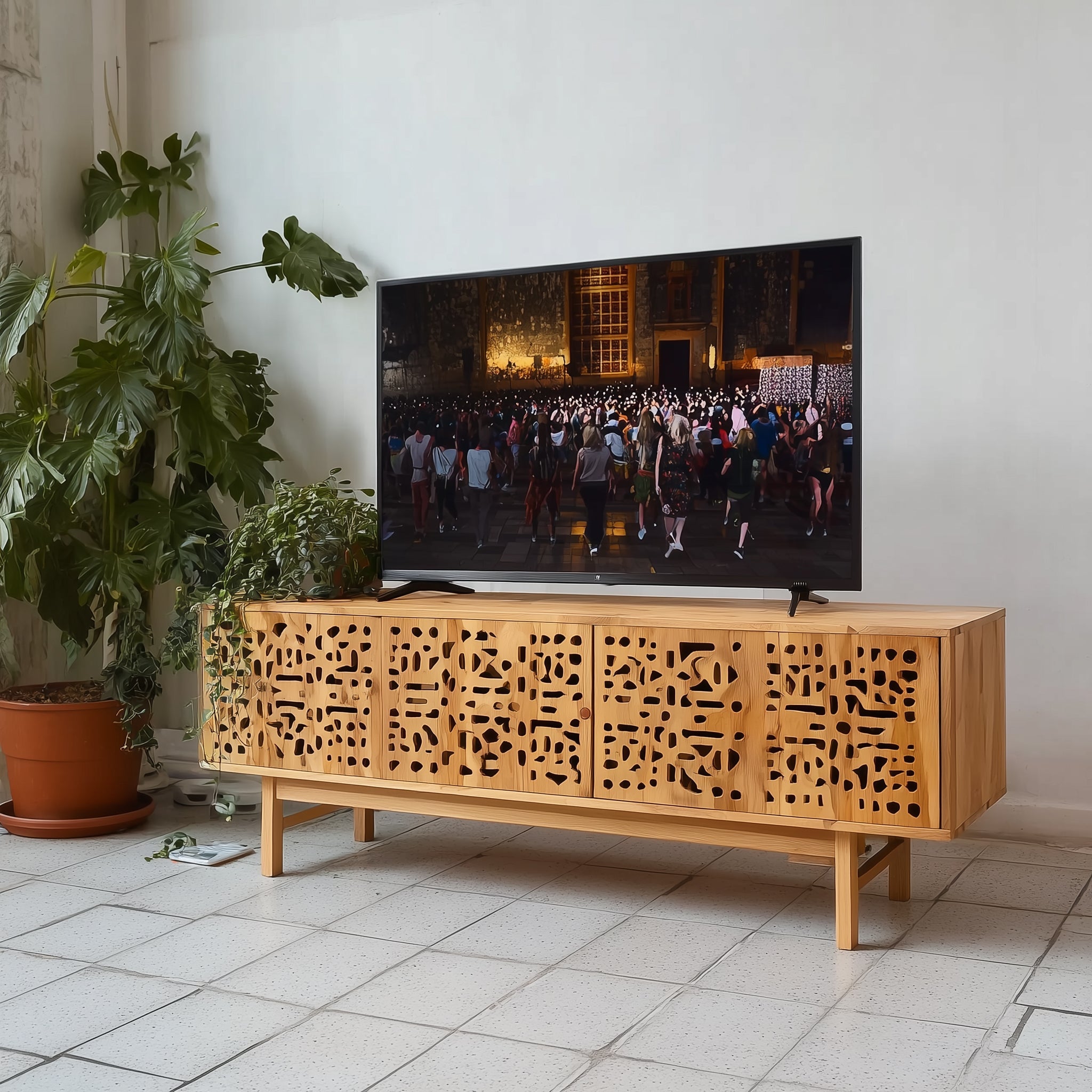 Rustic Solid Wood TV Cabinet – Handmade Farmhouse TV Stand, Antique Console, Custom Unique Furniture