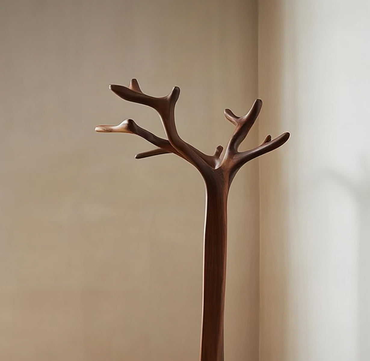 Porte-Manteau Branche d’Arbre Artisanal en Bois Massif Sculpté