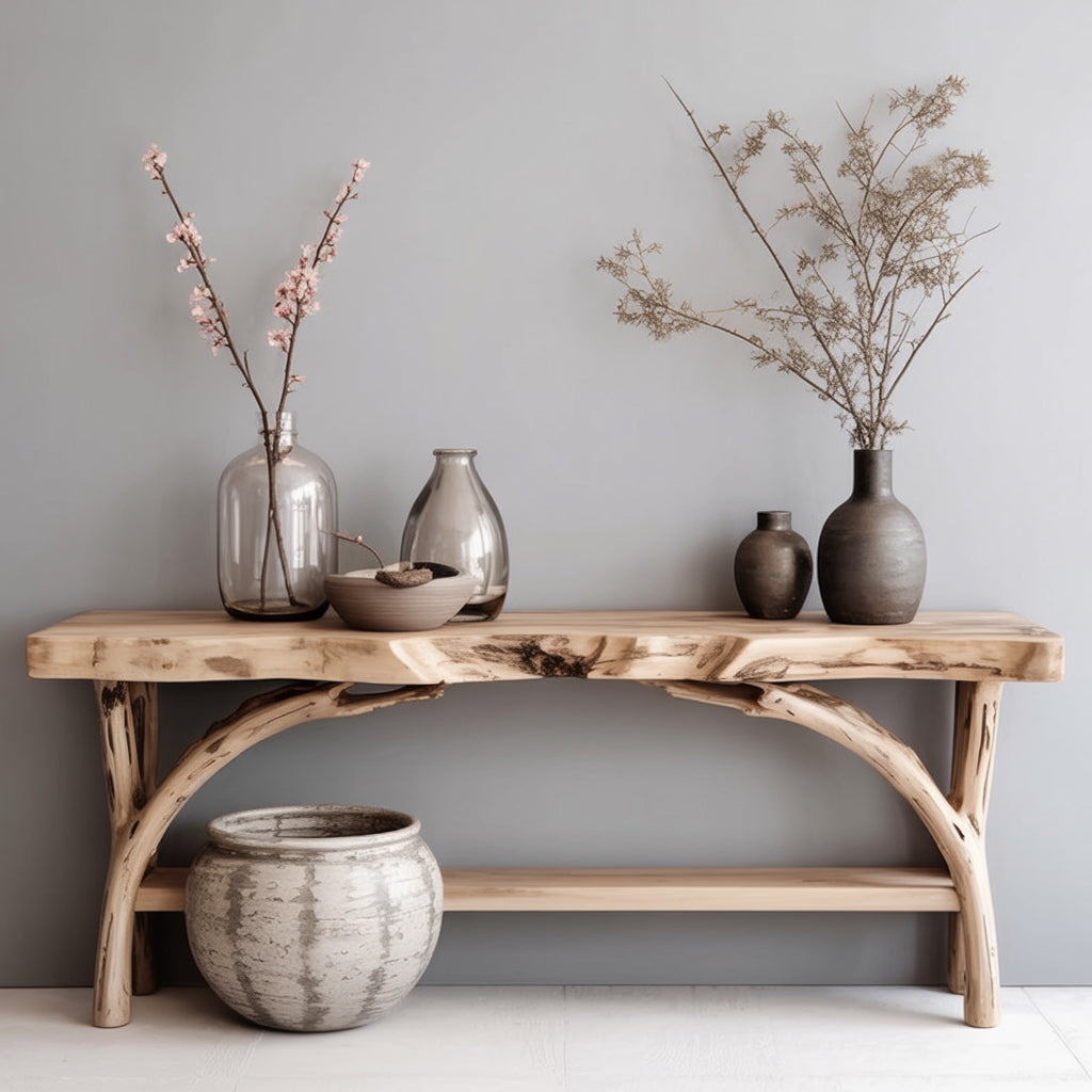 Rustic Farmhouse Console Table – Handcrafted Wooden Entryway Table