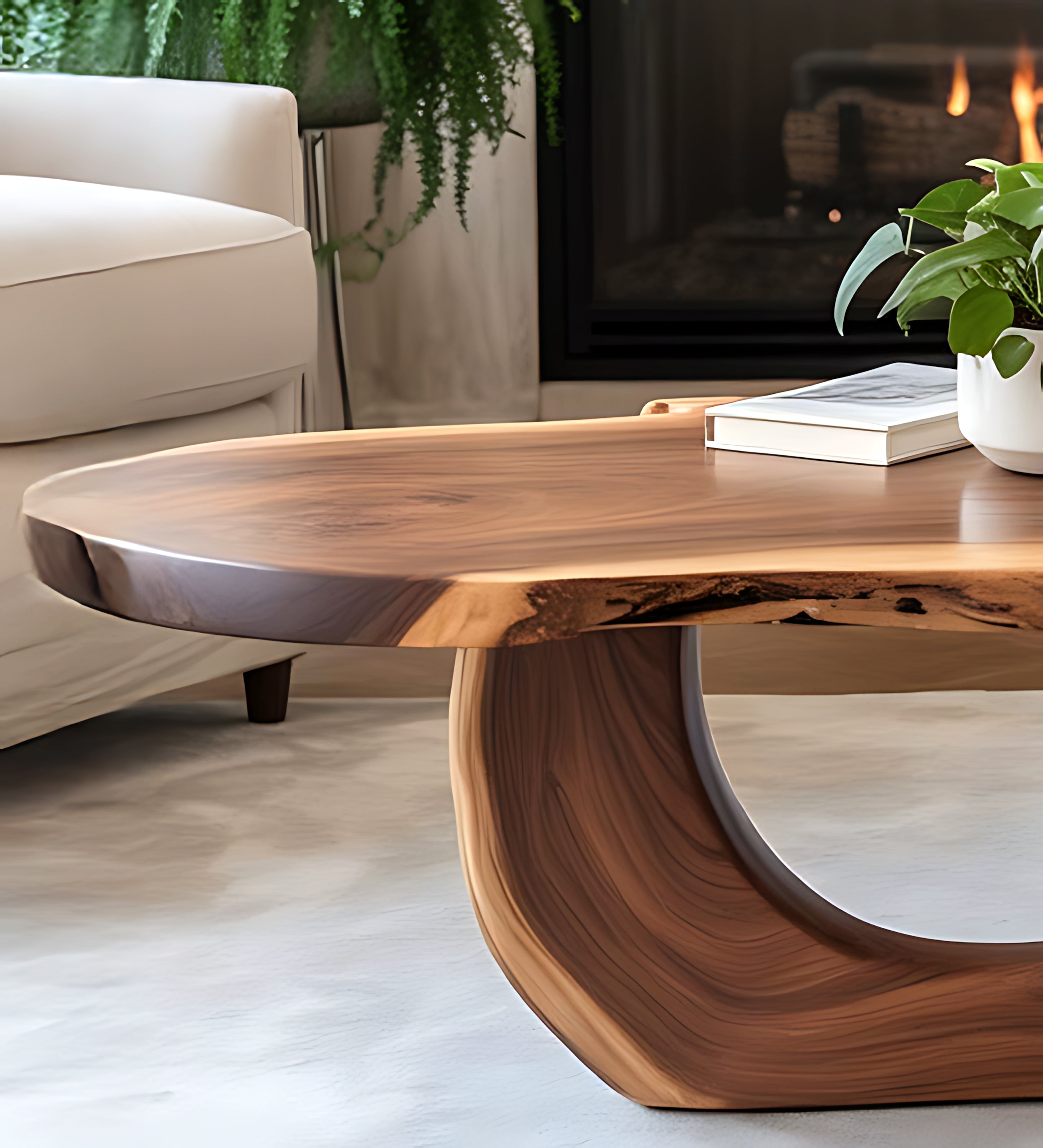 Rustic Solid Wood Coffee Table – Live Edge Farmhouse Reclaimed Wood Table