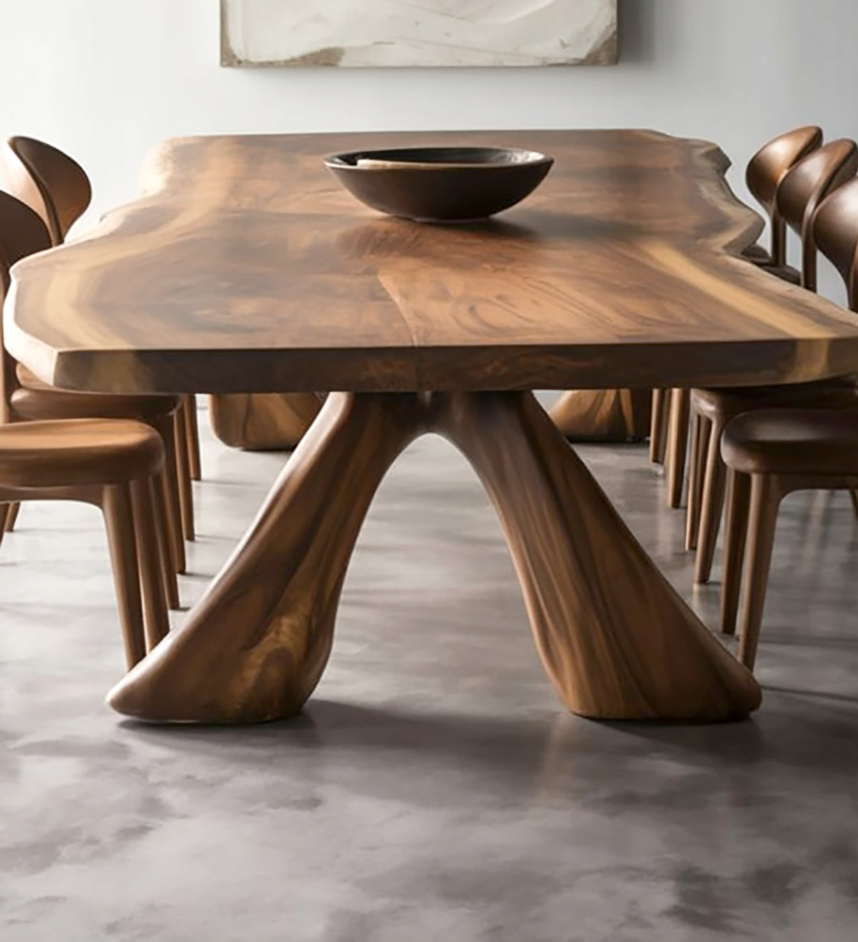 Handcrafted Solid Wood Live Edge Dining Table – Contemporary Organic Modern Furniture