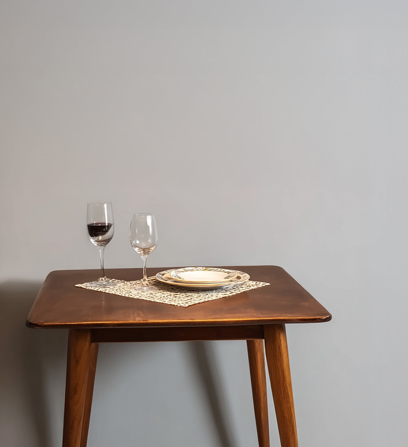 Small Space Square Dining Table – Dark Walnut Wood, 2–4 Person Table for Dining Room, Kitchen & Home Decor