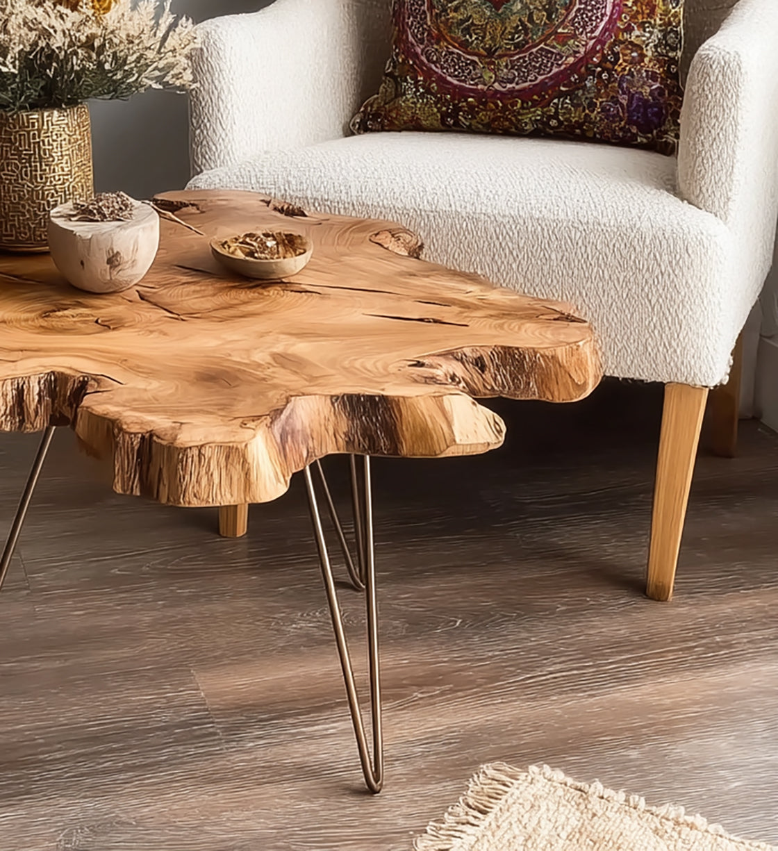 Live Edge Coffee Table Hand Made Contemporary Stunning
