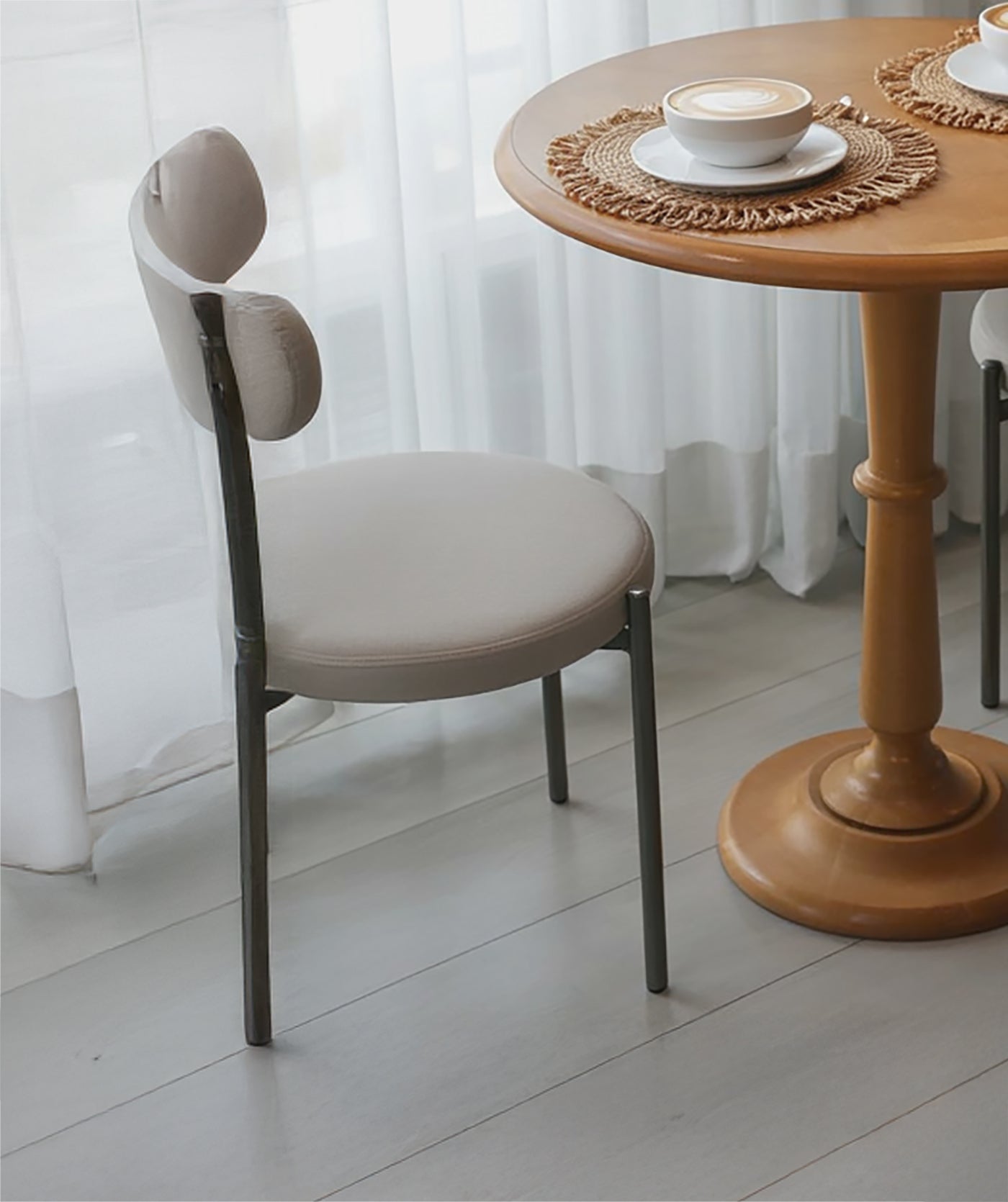 Round Bistro Dining Table, Small Kitchen Breakfast Table, Compact Circular Dining Table