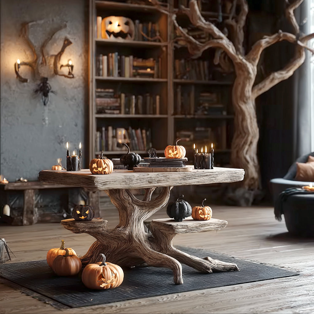 Rustic Side Table – Handmade Farmhouse Live Edge Solid Wood Coffee Table