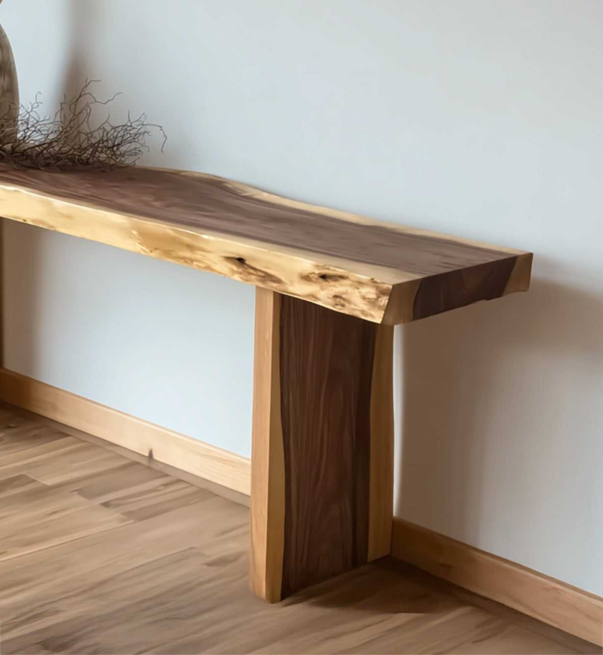 Console d’entrée en bois recyclé faite main – Meuble rustique style ferme