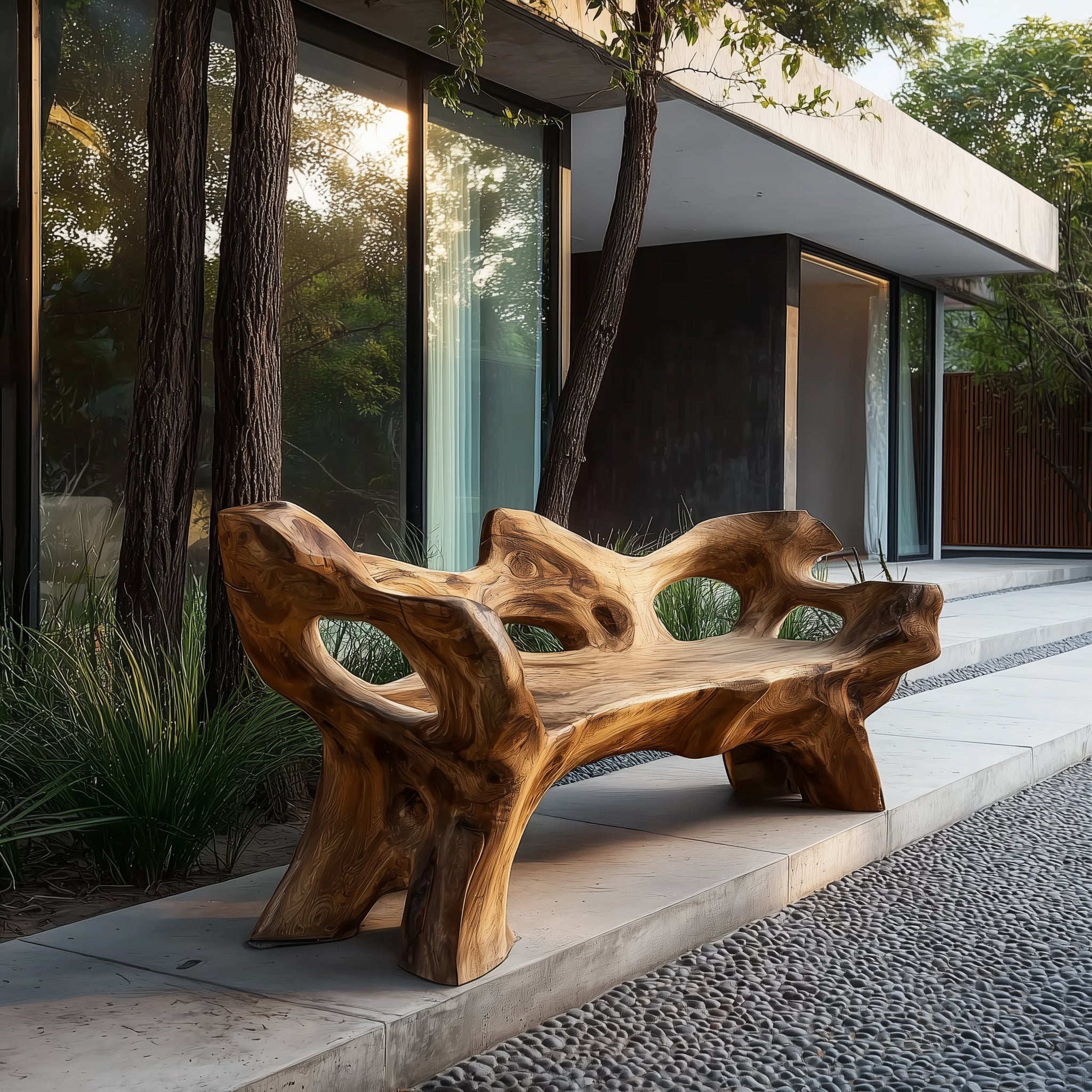 Handcrafted Solid Wood Bench – Indoor & Outdoor Custom Seating with Live Edge
