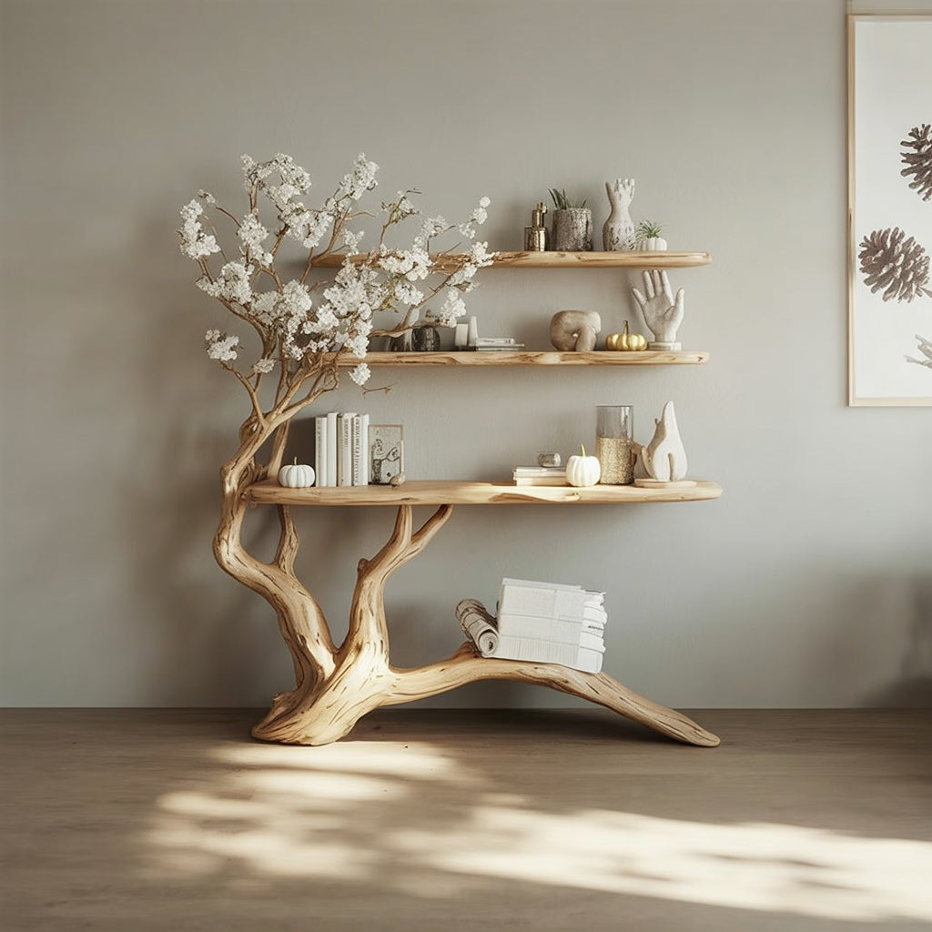 Console en Bois pour Salon – Table Coiffeuse & Bureau Style Ferme