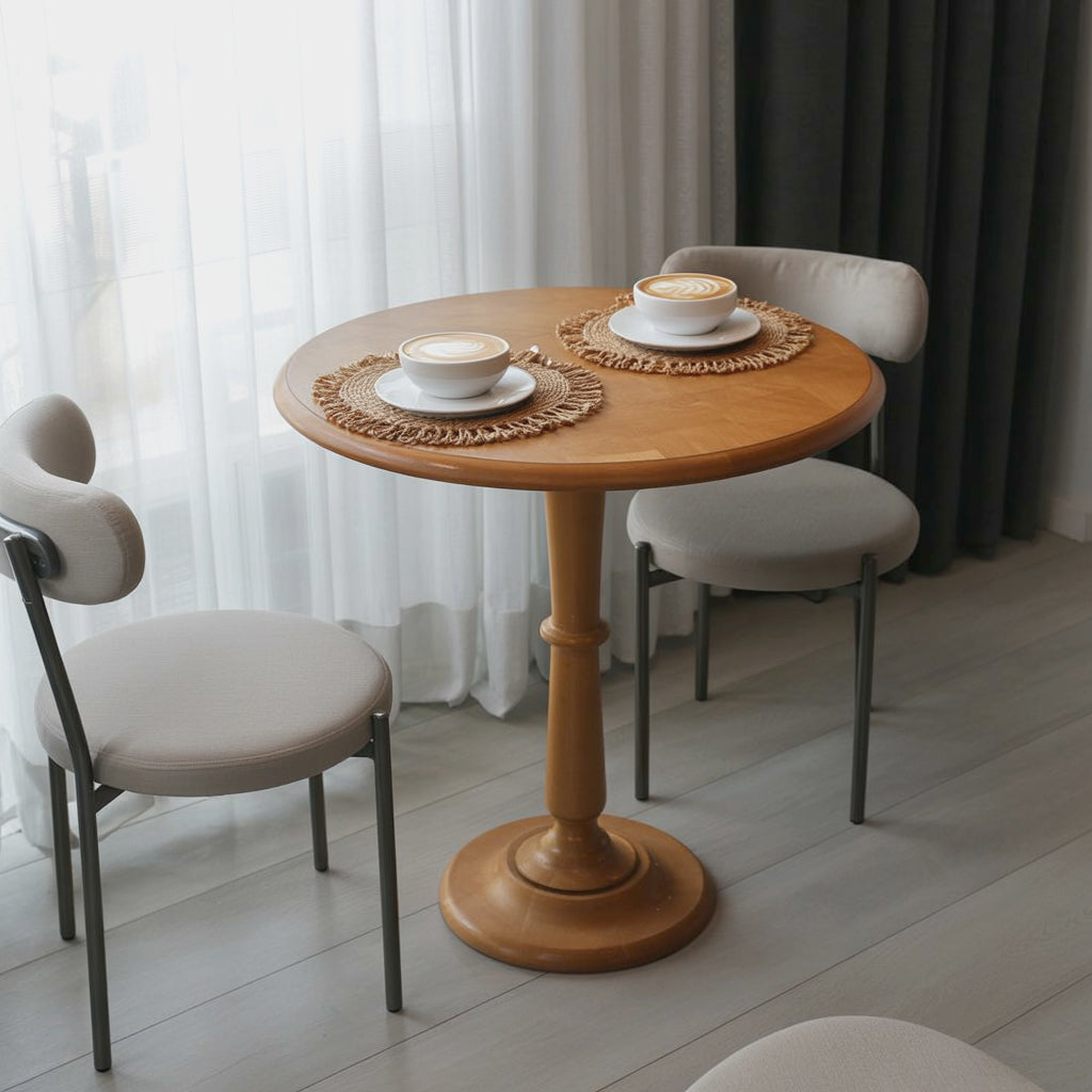 Round Bistro Dining Table, Small Kitchen Breakfast Table, Compact Circular Dining Table