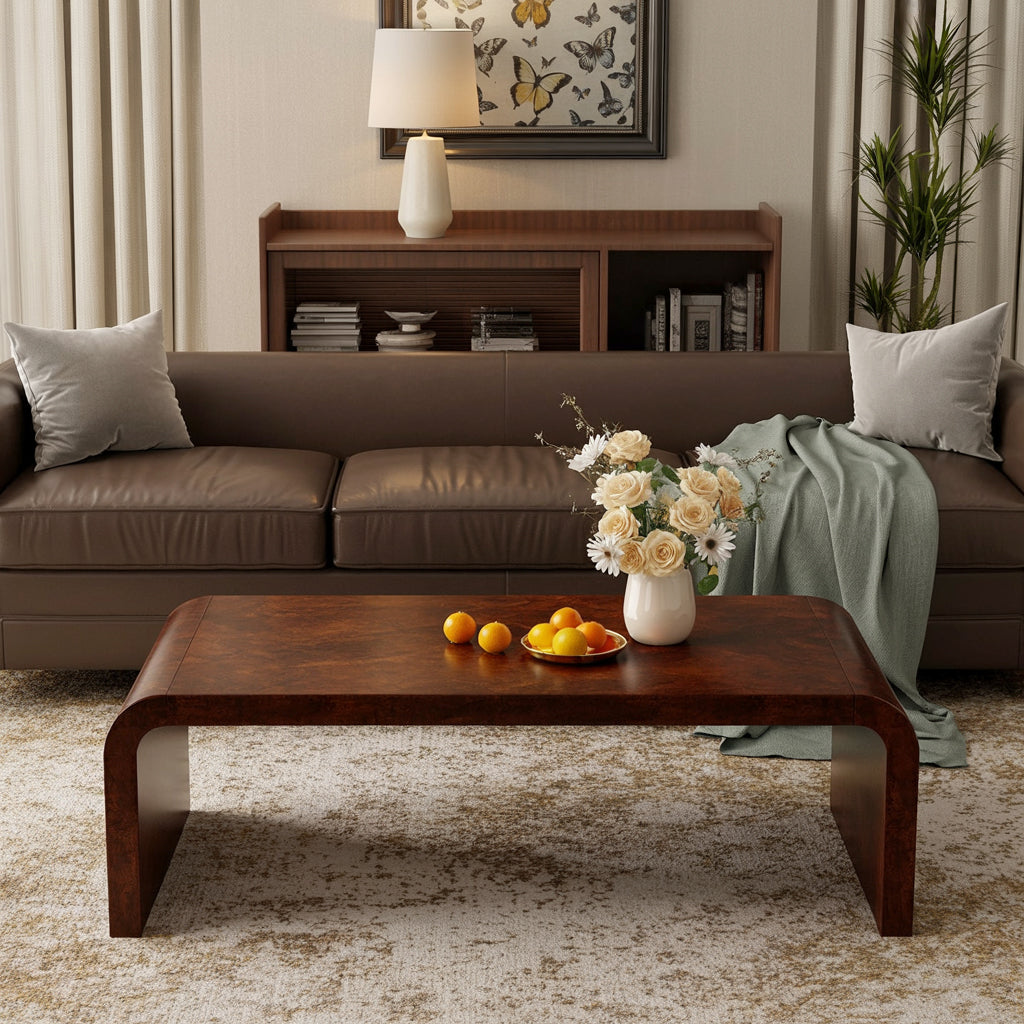 Rustic Coffee Table – Modern Solid Wood Live Edge Farmhouse Living Room Table