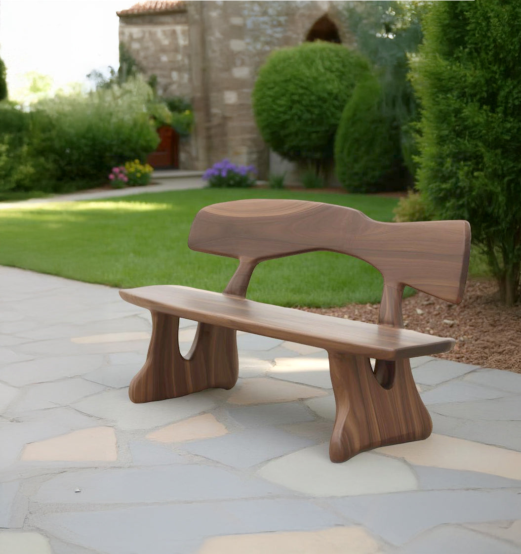 Handcrafted Rustic Wood Garden Bench – Live Edge Outdoor Seating for Natural Décor