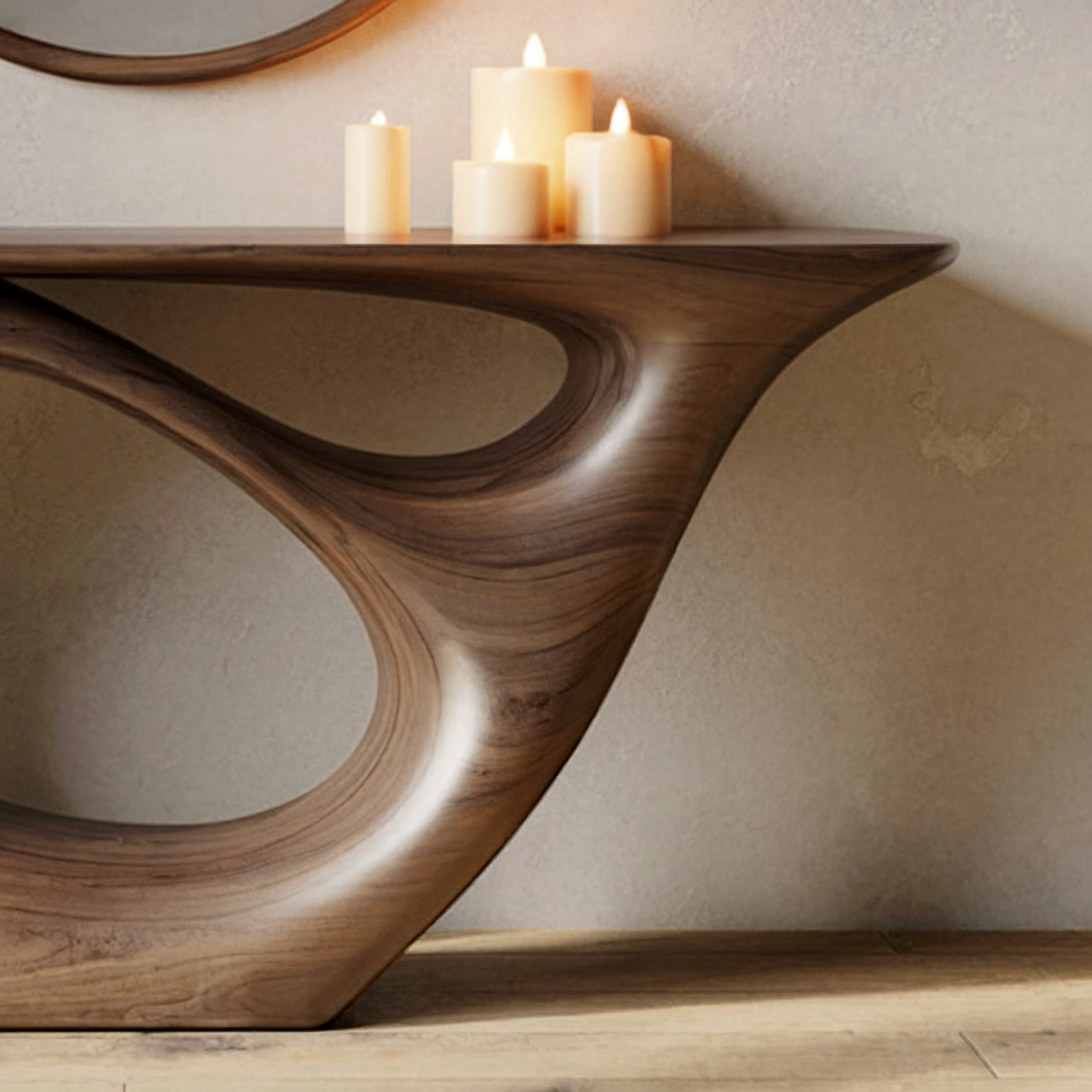 Console Table Handmade – Natural Solid Wood Live Edge Entry Table Furniture