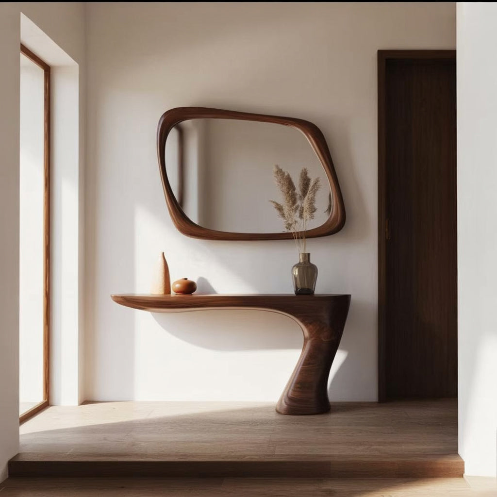 Console en Bois Massif Naturel – Table d’Entrée Rustique Fait Main