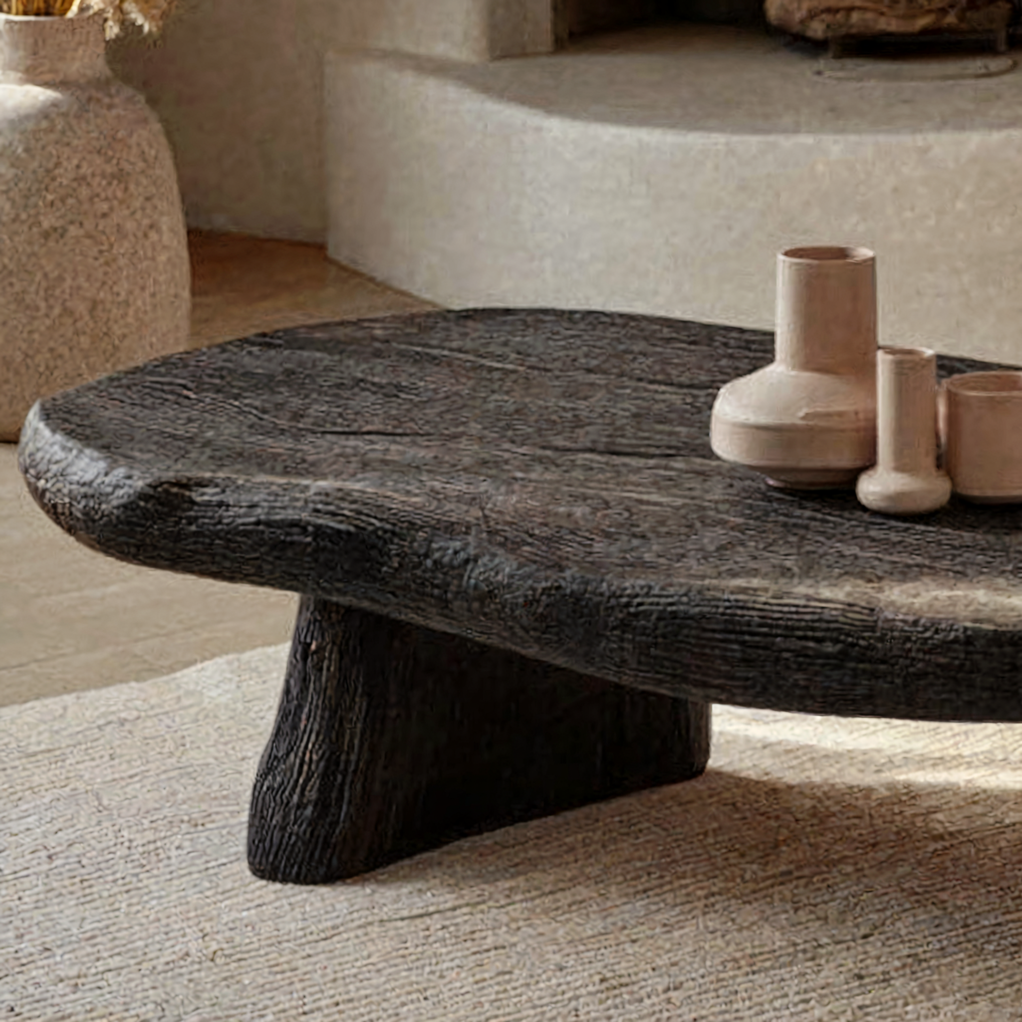 Handcrafted Driftwood Coffee Table – Reclaimed Live Edge Wood Farmhouse Table