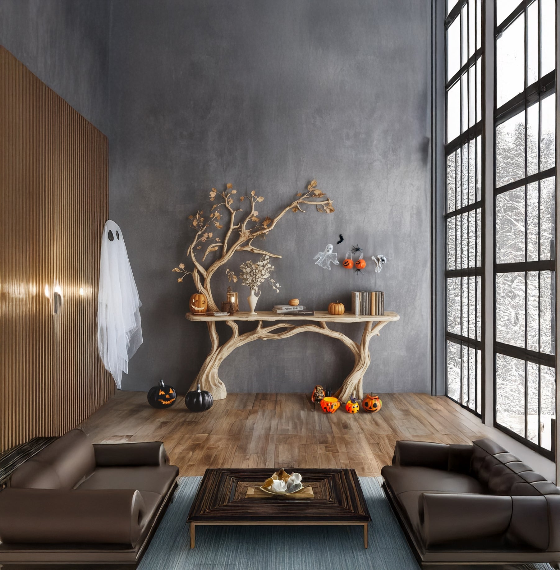 Narrow Floating Live Edge Console Table – Handmade Solid Wood Entryway Shelf