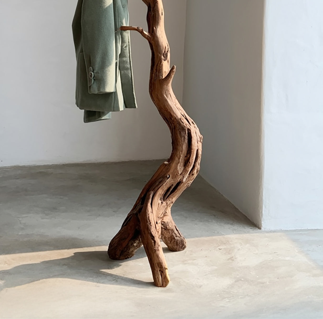 Porte-Manteau Branche d’Arbre en Bois Naturel Massif sur Pied