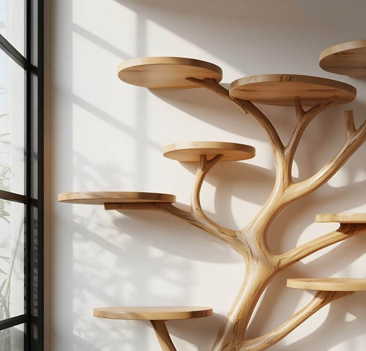 Arbre à Chat Rustique en Bois Naturel – Mobilier Artisanal pour Chat