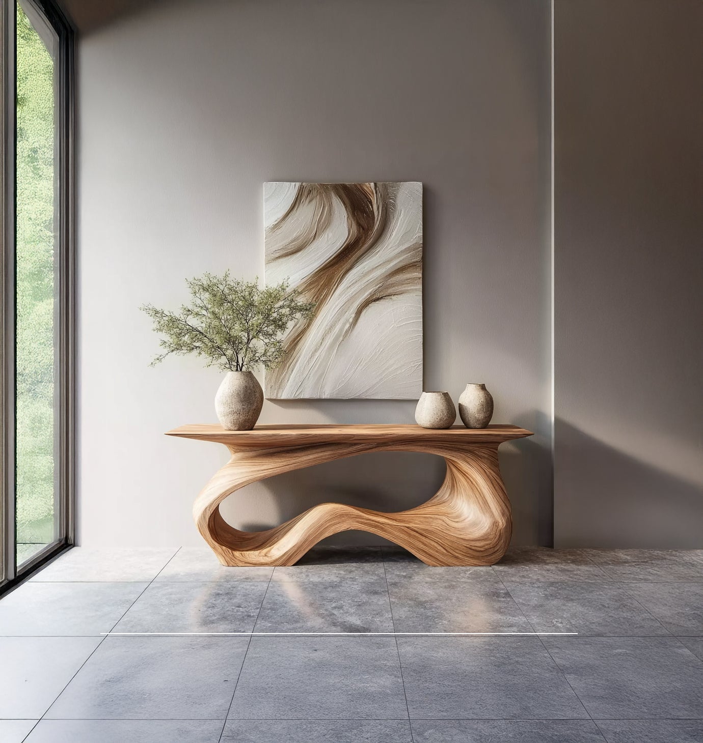 Rustic Farmhouse Console Table – Handmade Solid Wood Live Edge Hallway Entryway Sofa Table