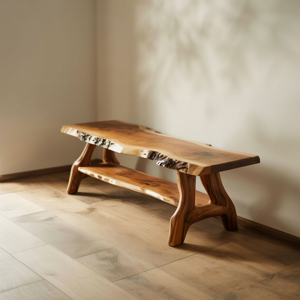 Banc à Chaussures d’Entrée en Bois Massif – Meuble Rustique Artisanal