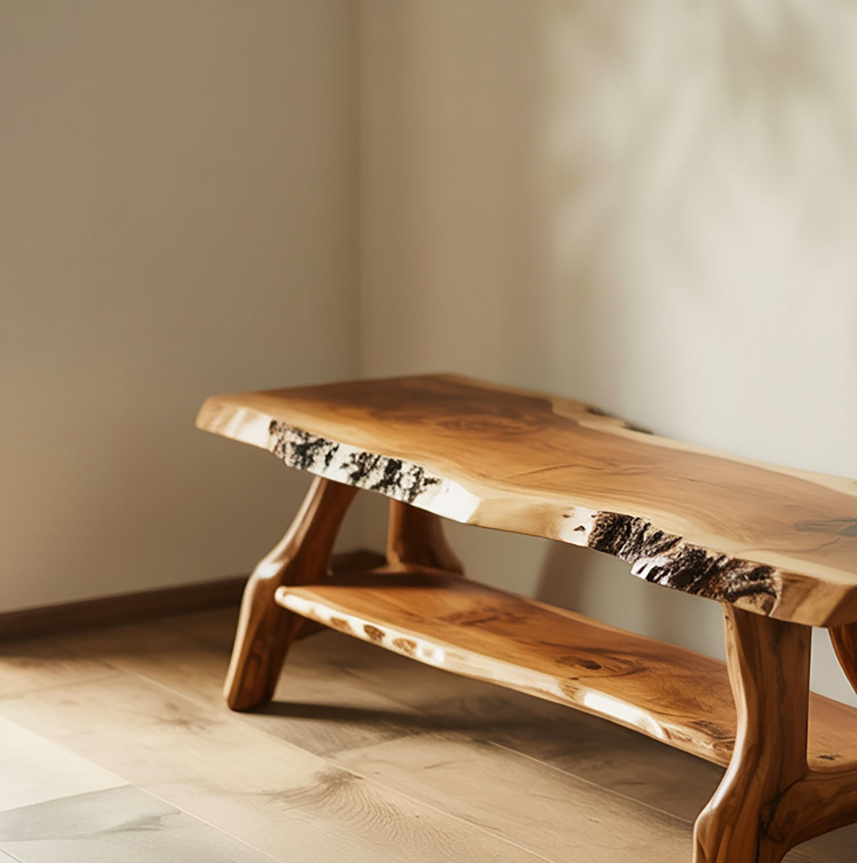 Banc à Chaussures d’Entrée en Bois Massif – Meuble Rustique Artisanal