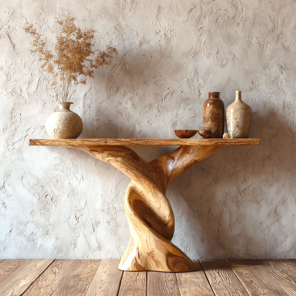 Handmade Unique Console Table – Rustic Solid Wood Entryway & Living Room Décor