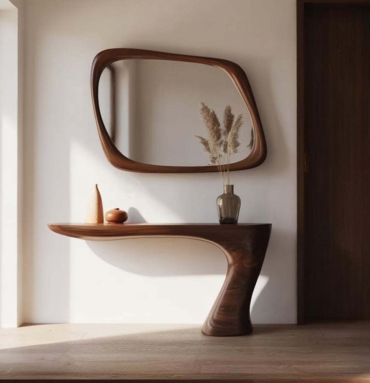 Natural Solid Wood Console Table – Handmade Rustic Entryway Table