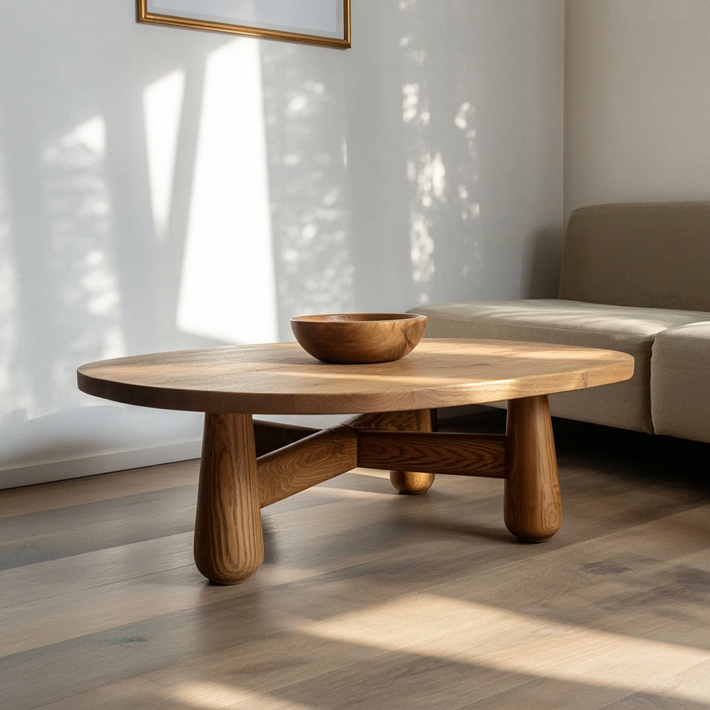 Table Basse En Bois Style Ferme Moderne – Plateau Live Edge Salon