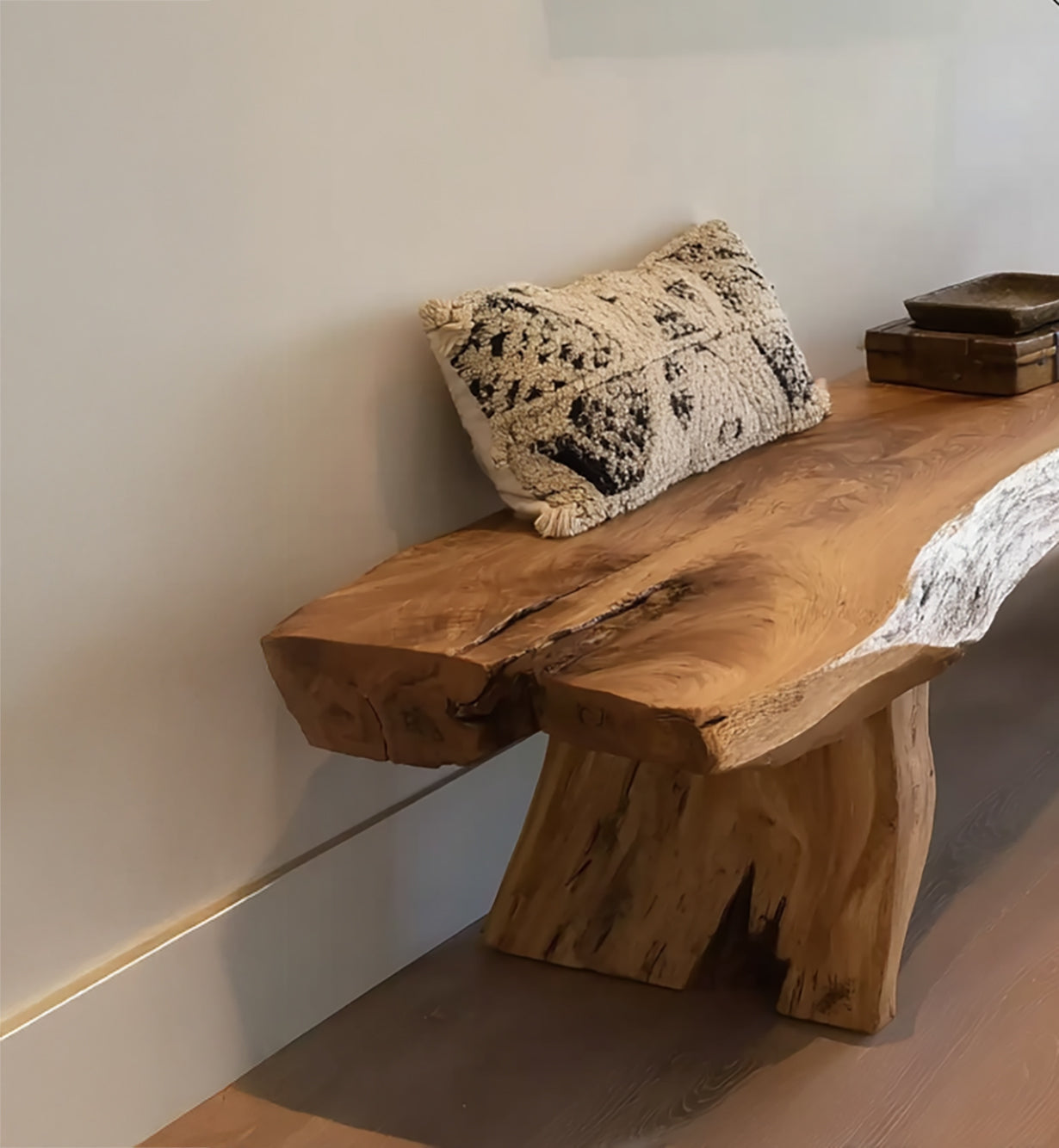 Live Edge Wood Console Table – Natural Slab Entryway Table