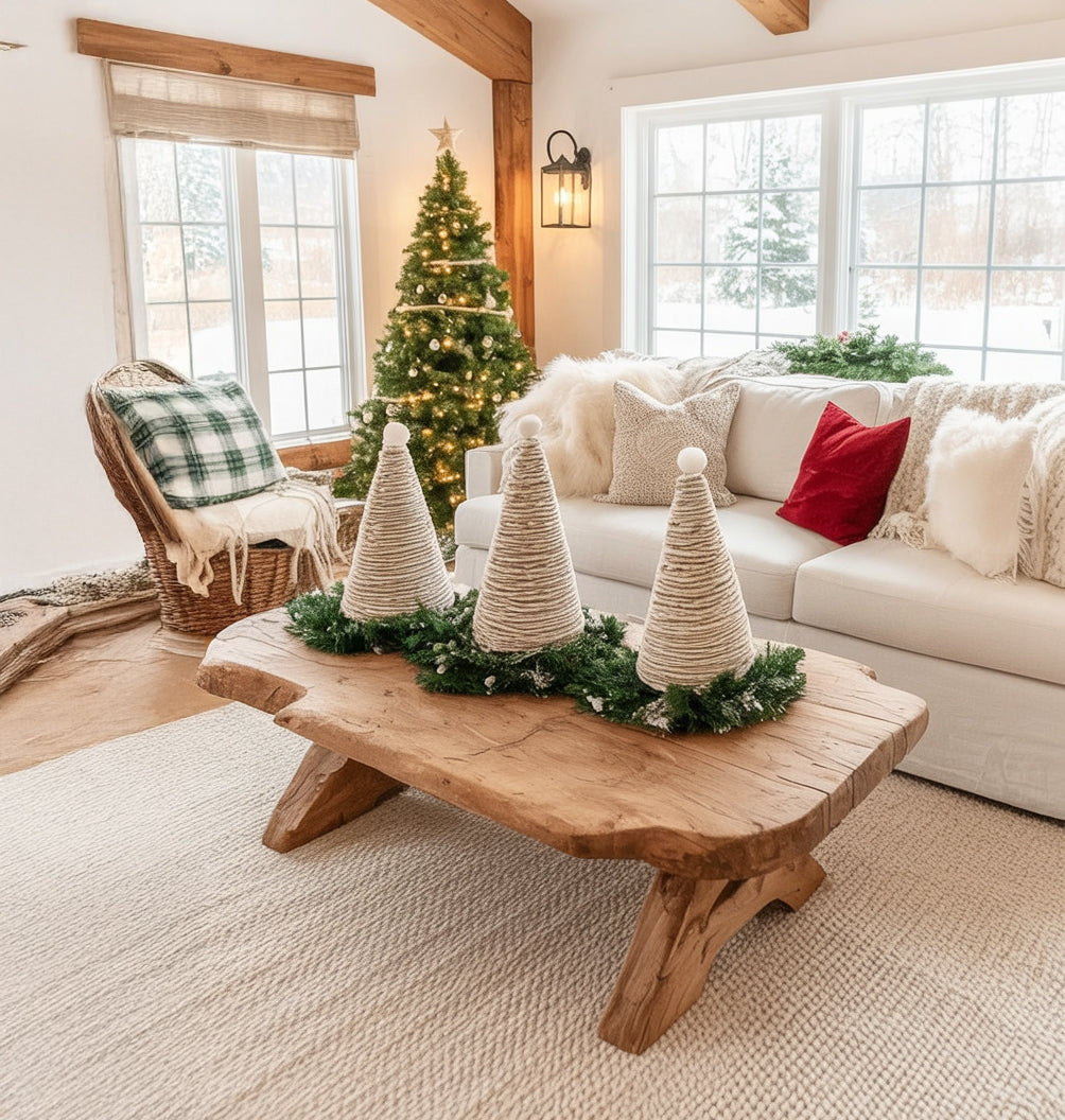 Handcrafted Rustic Solid Wood Coffee Table – With Shelf Storage