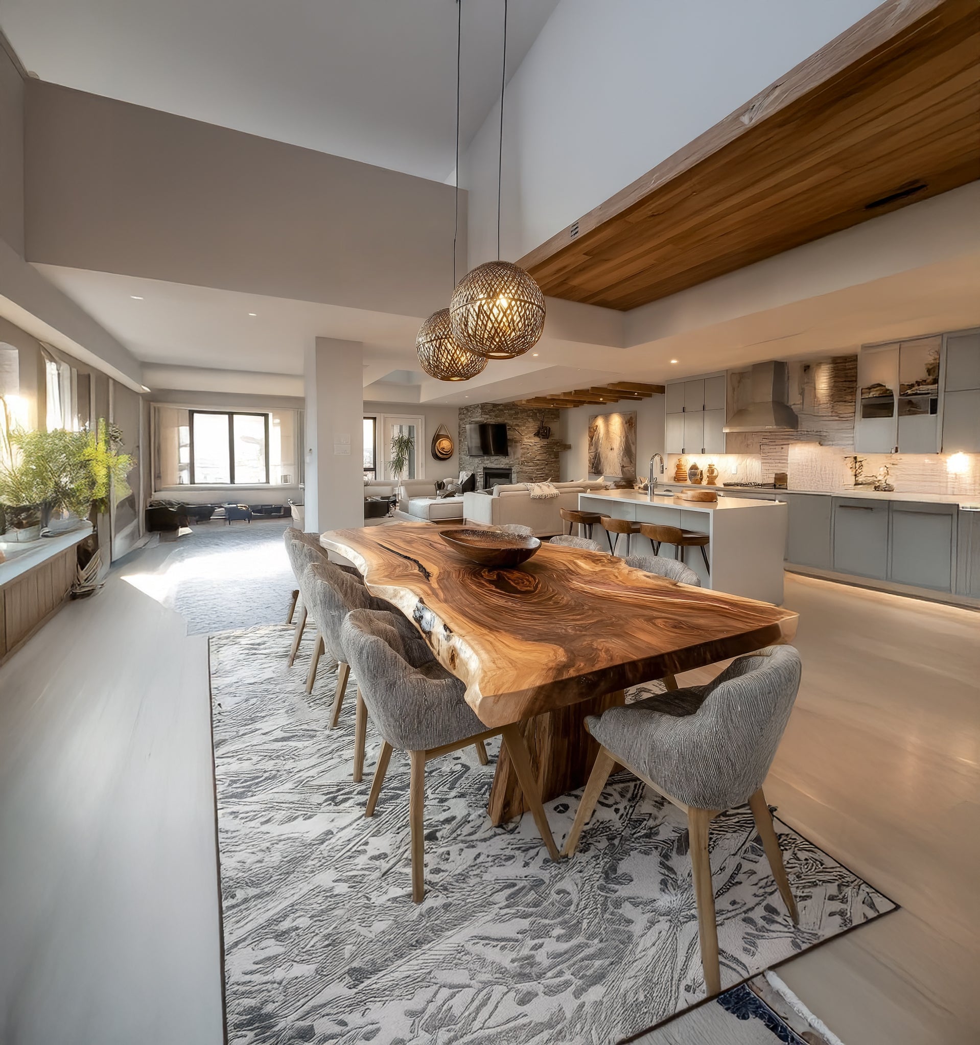 Live Edge Solid Wood Dining Table – Handmade Natural Slab, Rustic Farmhouse Table