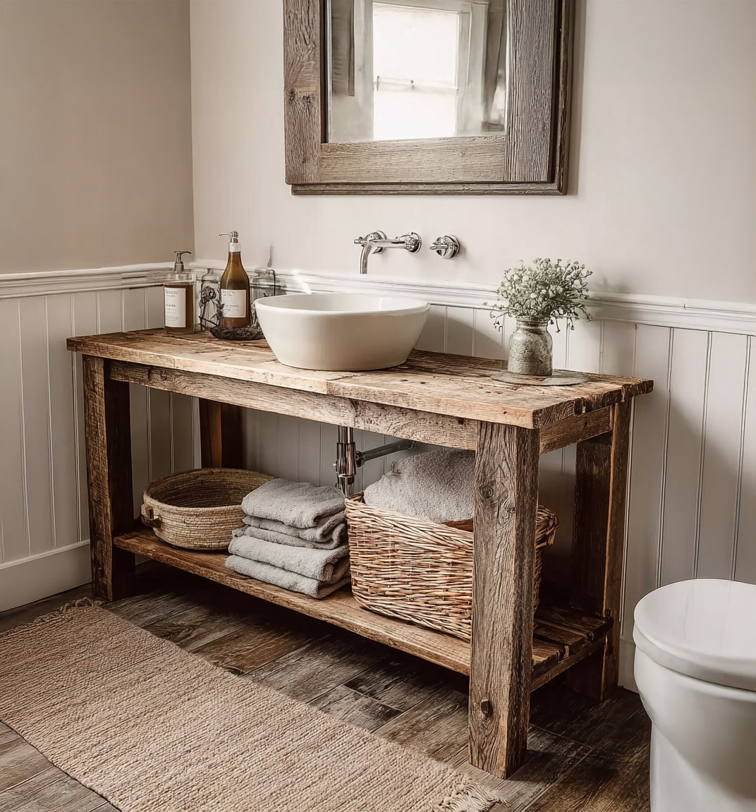 Rustic Wood Console Table – Farmhouse Entryway Furniture, Handmade Gift