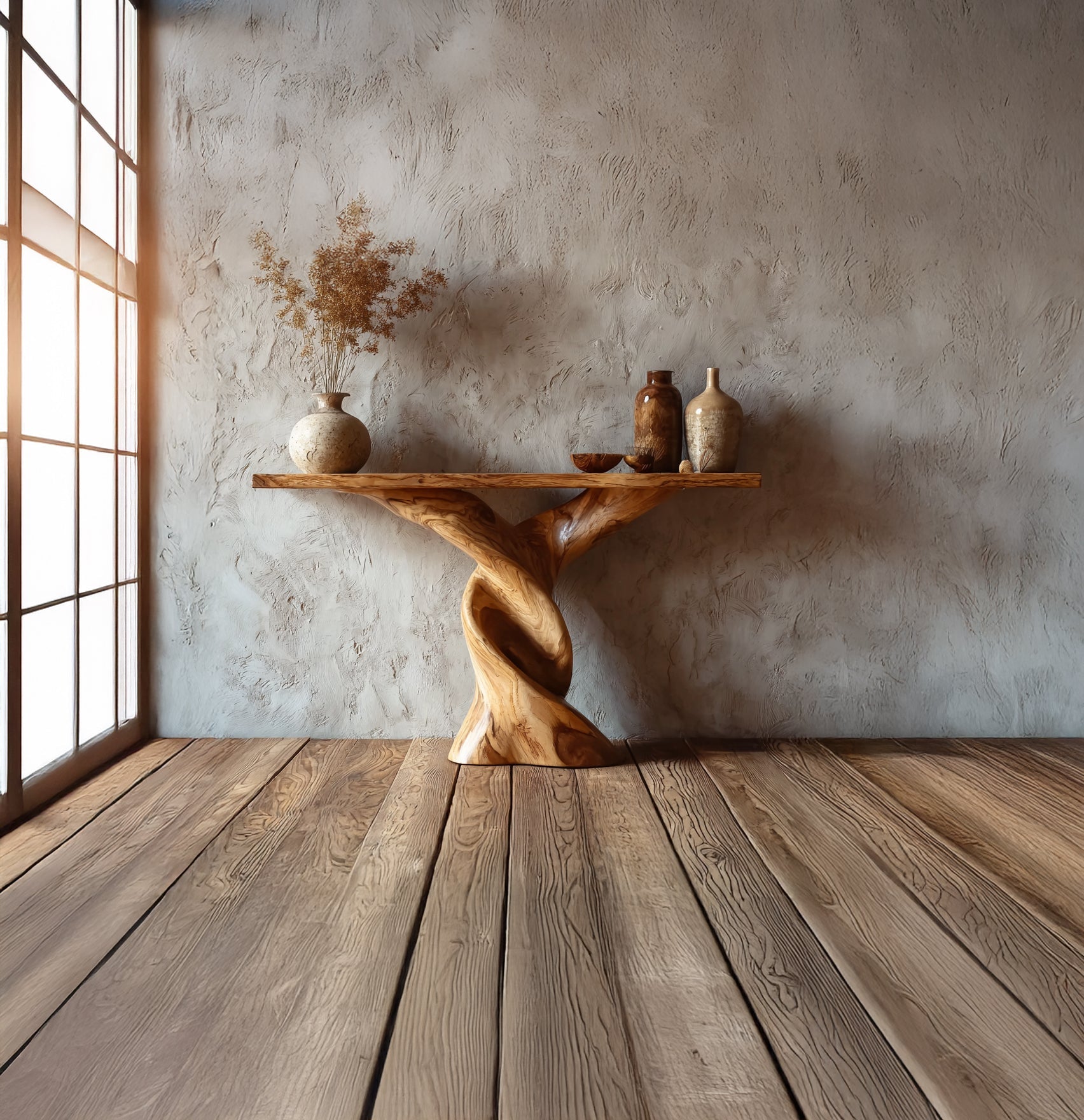 Handmade Unique Console Table – Rustic Solid Wood Entryway & Living Room Décor
