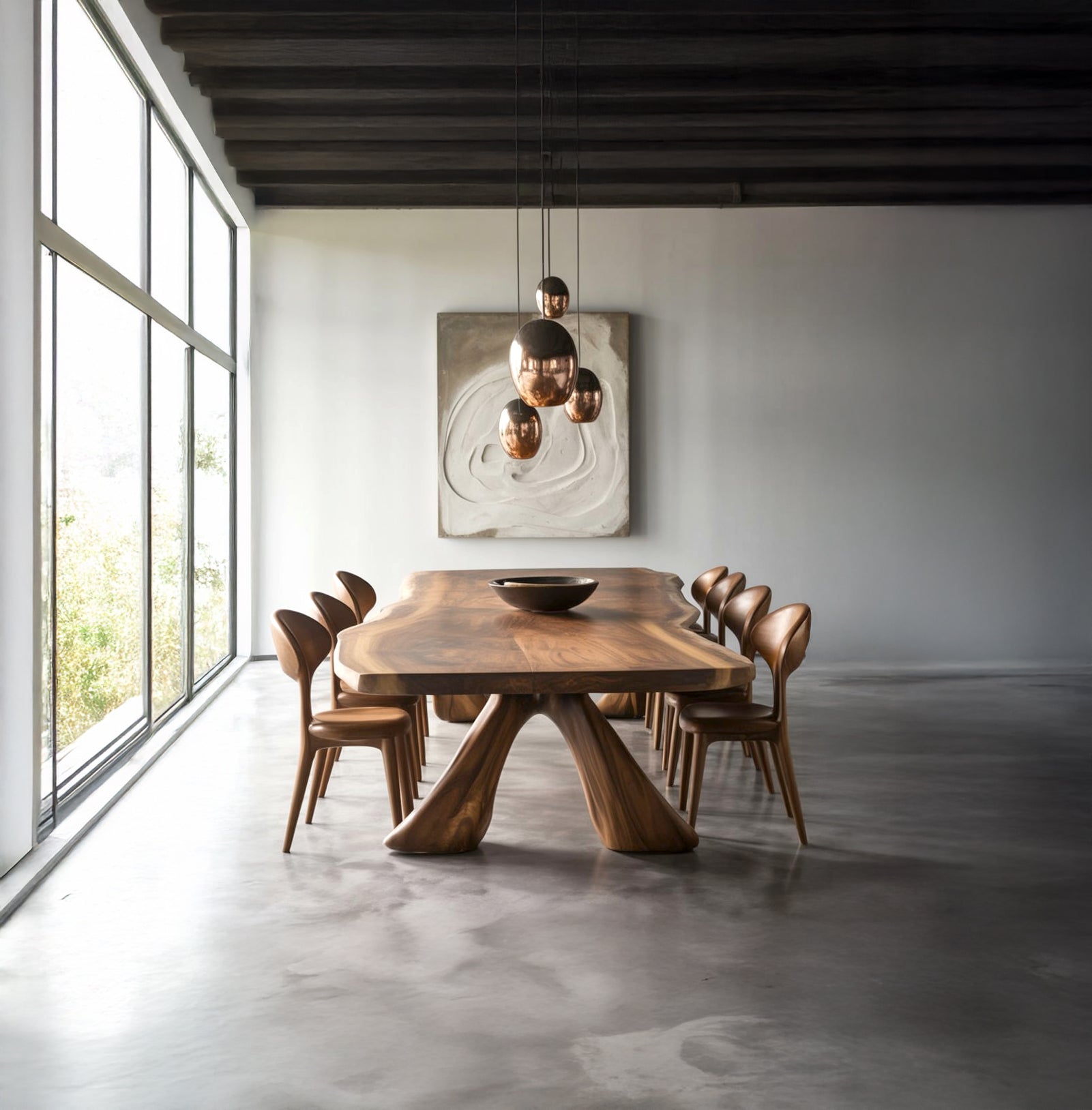Handcrafted Solid Wood Live Edge Dining Table – Contemporary Organic Modern Furniture