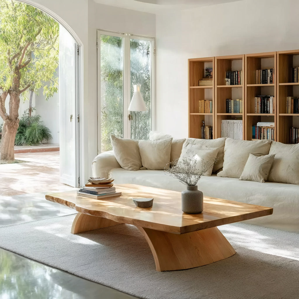 Rustic Wooden Coffee Table – Solid Handmade Farmhouse Decor, Living Room Accent