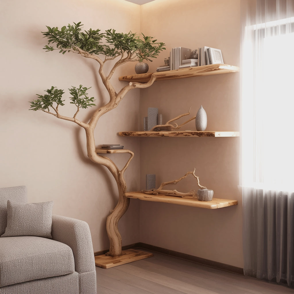 Handmade Tree Bookshelf – Rustic Wooden Bookcase for Home Decor & Gifts
