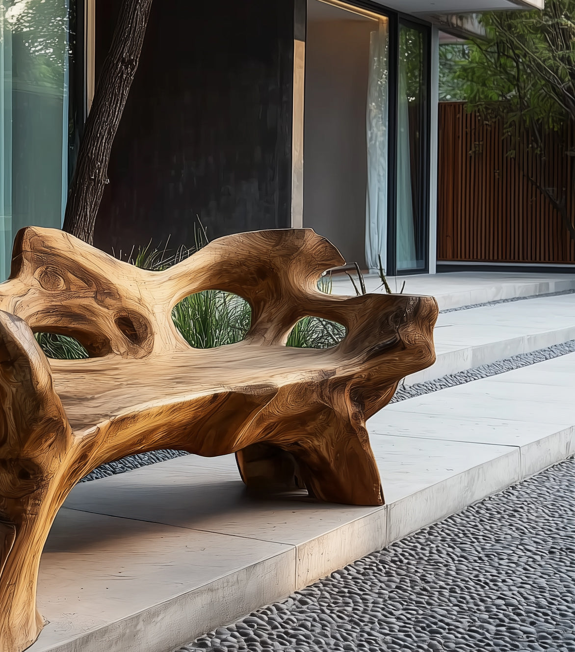 Handcrafted Solid Wood Bench – Indoor & Outdoor Custom Seating with Live Edge